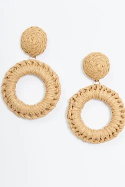 Discount Lalla Drop Earrings In Woven Rattan Jewellery