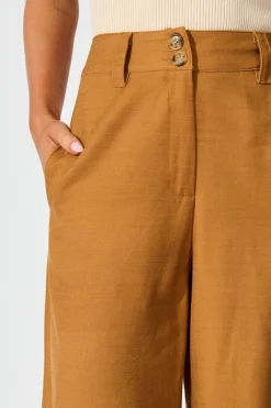 Fashion Legacy Pant in Brown Linen Blend Bottoms|Pants