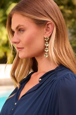 Discount Leonora Textured Metal Drop Earrings in Gold Jewellery