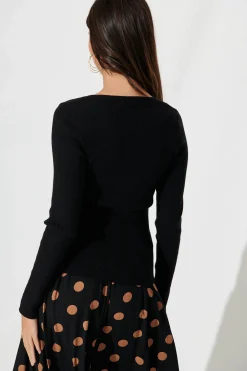 Outlet Levine Knit In Black Cotton Blend Knitwear|Knitwear