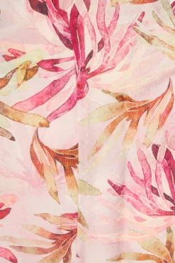 Discount Lira Midi Shirt Dress in Pink Leaf Print Dresses|Party