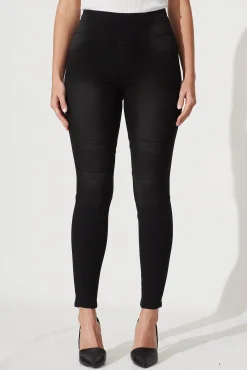 Sale Little Lies High Rise Skinny Jegging In Black Denim Bottoms|Pants