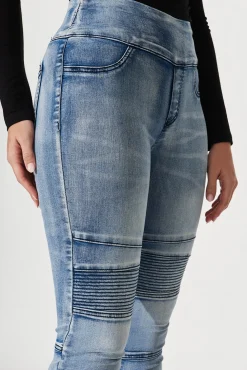 Outlet Little Lies High Rise Skinny Jegging In Mid Blue Denim Bottoms|Pants