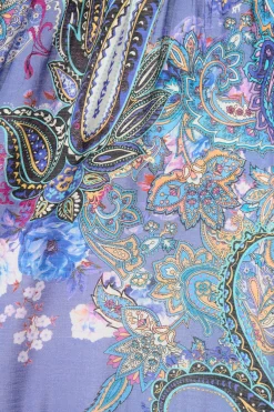 Hot Lottie Midi Dress in Blue Multi Print Dresses|Casual