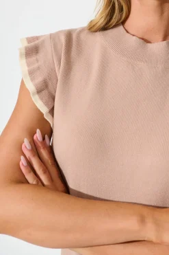 Sale Louisa Knit Top in Toffee Wool Blend Tops