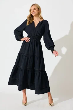 Clearance Love and Laughter Maxi Dress in Navy Dresses|Party