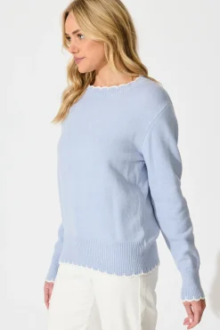 New Love language Knit in Blue Wool Blend Knitwear|Knitwear