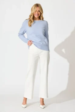 New Love language Knit in Blue Wool Blend Knitwear|Knitwear