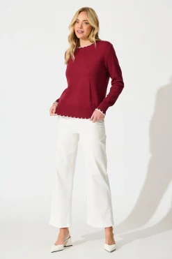 Outlet Love language Knit in Wine Wool Blend Knitwear|Knitwear