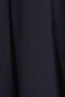 Fashion Loveline Dress In Navy Linen Blend Dresses|Casual