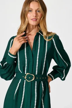 Online Lovingly Maxi Shirt Dress In Emerald Green Dresses|Party