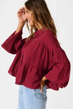 Online Luella Shirt in Wine Tops