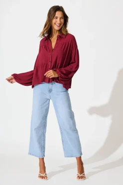 Online Luella Shirt in Wine Tops