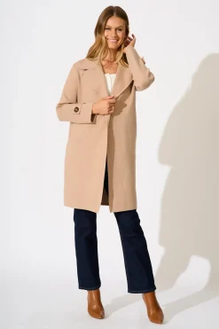 Fashion Luxe Knit Coat in Camel Knitwear|Knitwear