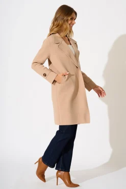 Fashion Luxe Knit Coat in Camel Knitwear|Knitwear