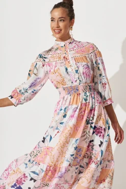 Sale Lyn Midi Dress In Rust Patch Floral Dresses|Casual