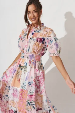 Discount Lynette Midi Dress In Rust Patch Floral Dresses|Casual