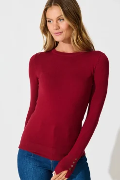 Online Macy Knit in Wine Knitwear|Knitwear