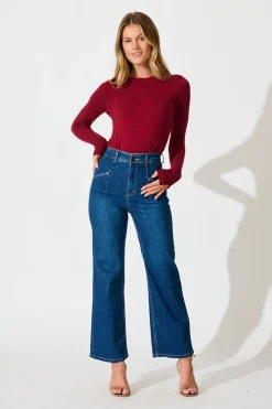 Online Macy Knit in Wine Knitwear|Knitwear
