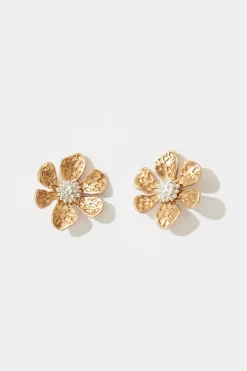 Online Mae Floral Earrings In Gold Jewellery|Engagement Party