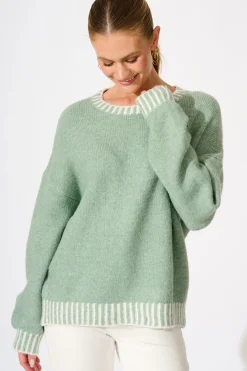 Best Maggie Knit in Sage Marle Wool Blend Knitwear|Knitwear