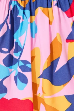 Outlet Maila Top In Bright Multi Leaf Print Tops|Casual