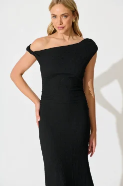 Outlet Malena One Shoulder Maxi Dress in Black Dresses|Party