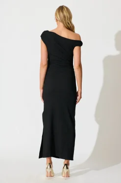 Outlet Malena One Shoulder Maxi Dress in Black Dresses|Party