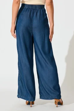 Online Malika Pant in Blue Chambray Bottoms