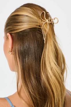Hot Mallorie Ribbon Metal Hair Claw in Rose Gold Hair Accessories