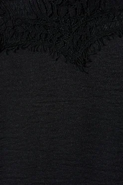 Sale Manthis Cami Top In Black Satin Tops|Party & Occasion
