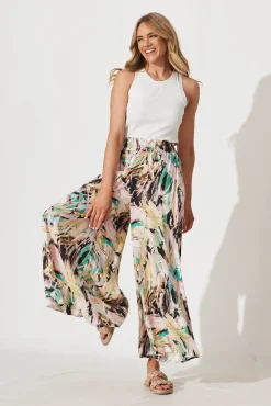 New Mariah Pant In Multi Brushstroke Print Bottoms|Pants