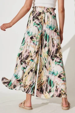 New Mariah Pant In Multi Brushstroke Print Bottoms|Pants