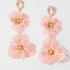 Online Mariana Double Flower Drop Earrings In Blush with Stone Jewellery