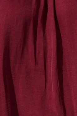 Discount Marianna Top in Wine Satin Tops|Workwear