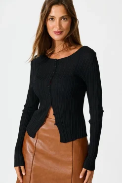 Sale Mariella Knit Cardigan in Black Knitwear|Knitwear