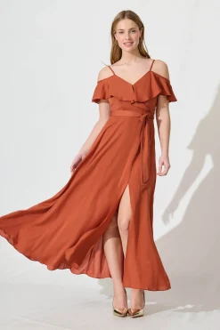 Best Marit Maxi Dress In Rust Dresses|Formal