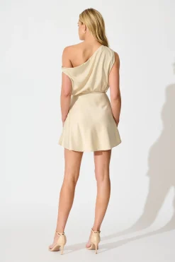 Fashion Marlow Dress in Beige Satin Dresses|Party