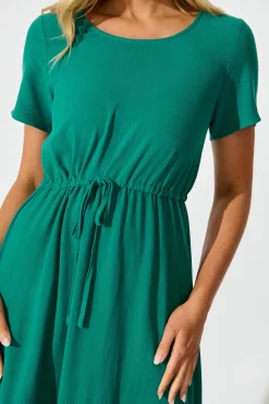 Discount Mary Midi Dress In Teal Linen Blend Dresses|Casual