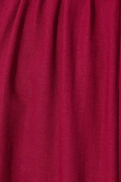 Online Matika Midi Dress in Wine Linen Blend Dresses|Casual
