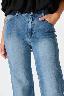 Clearance Maxille High Rise Wide Leg Jean in Mid Blue Denim Bottoms