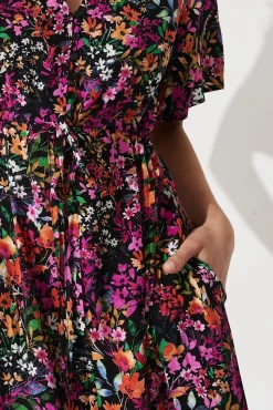 Discount Melody Midi Dress In Black Multi Floral Dresses|Casual