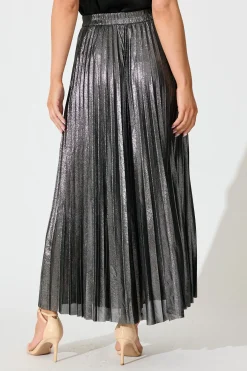 Online Milani Maxi Pleat Skirt in Silver Bottoms|Skirts & Shorts