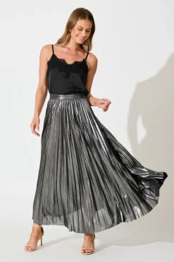 Online Milani Maxi Pleat Skirt in Silver Bottoms|Skirts & Shorts