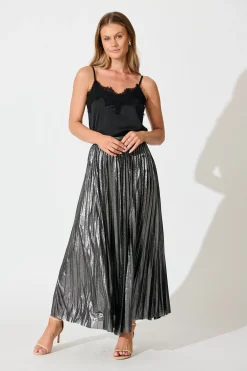 Online Milani Maxi Pleat Skirt in Silver Bottoms|Skirts & Shorts