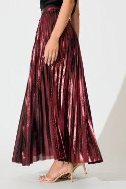 Online Milani Maxi Pleat Skirt in Wine Bottoms|Skirts & Shorts