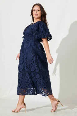 Outlet Millie Lace Maxi Dress In Navy Dresses|Formal