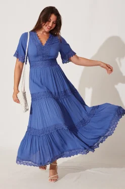 Best Mona Maxi Dress In Blue Dresses|Casual