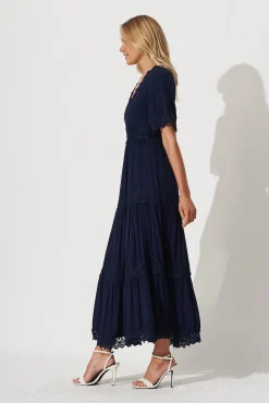New Mona Maxi Dress In Navy Dresses|Casual