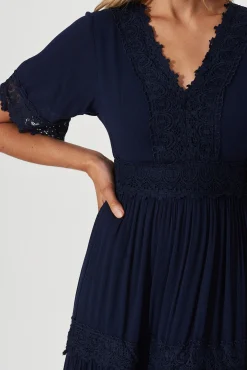 New Mona Maxi Dress In Navy Dresses|Casual